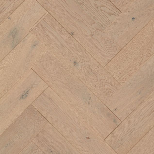 Heartwood Oak Herringbone Whisp Brushed and Matt Lacquered